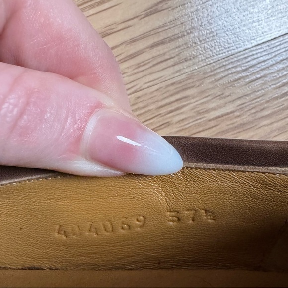 GUCCI Jordaan Brown Leather Horse-bit Loafers Size 37.5 - Picture 9 of 9